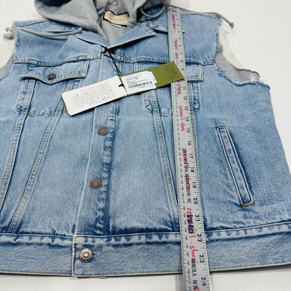 Gucci Men Size 48/ M Denim Gilet Vest Jacket Hooded Hollywood Babylon NWT $3150 - Picture 16 of 16